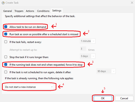 Task Scheduler Conditions